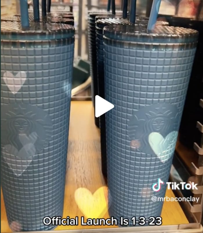 Starbucks Valentine Cups 2023 - Dark Blue Cold Cup
