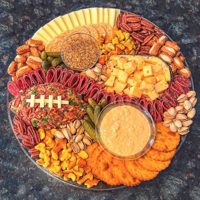Super Bowl Charcuterie - cheese board