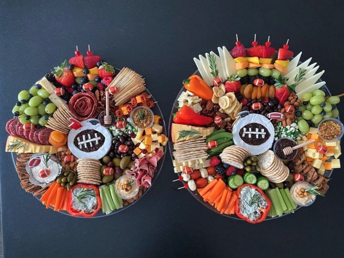 Super Bowl Charcuterie - two platters