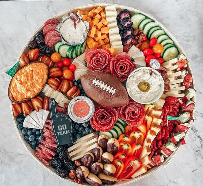 Super Bowl Charcuterie - foam finger