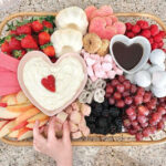 Valentine Dessert Boards - fruits and whipped cream