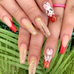 Chinese New Year Nails - Cartoon Rabbit Accent Nails