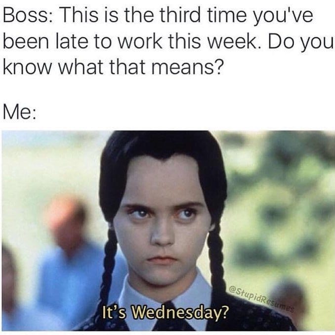 Hilarious Memes - wednesday addams
