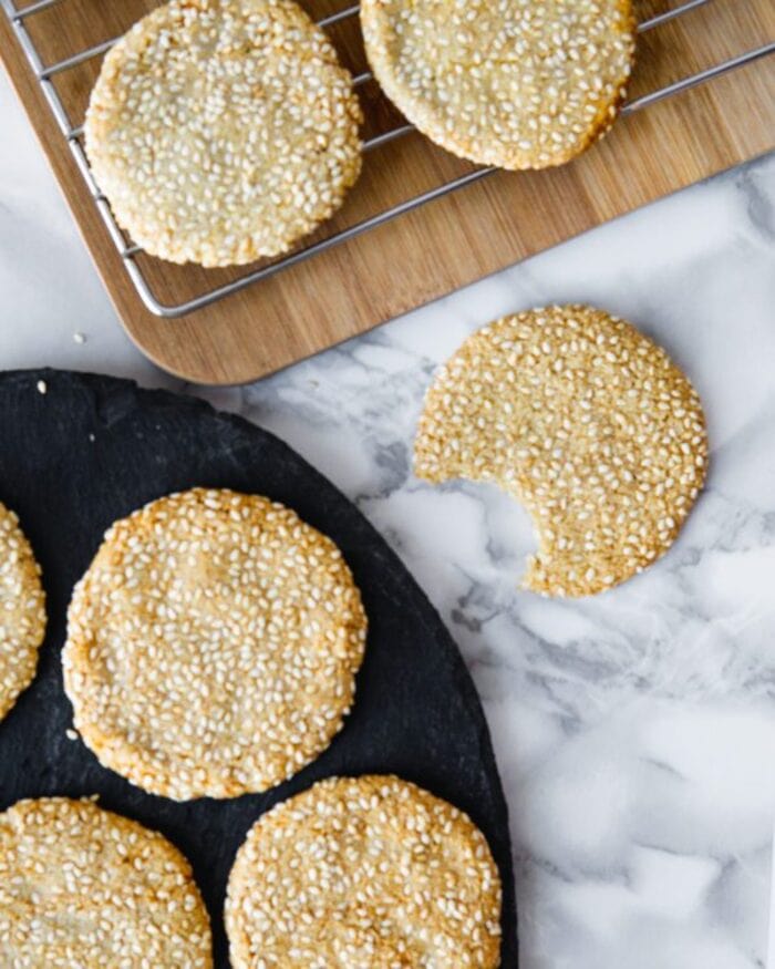 Lunar New Year Desserts - Honey Sesame Cookies