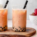 Lunar New Year Desserts - Strawberry Milk Tea