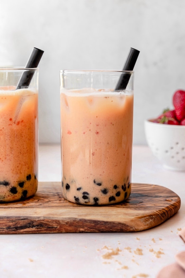 Lunar New Year Desserts - Strawberry Milk Tea