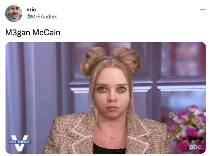 m3gan tweets memes - m3gan mccain