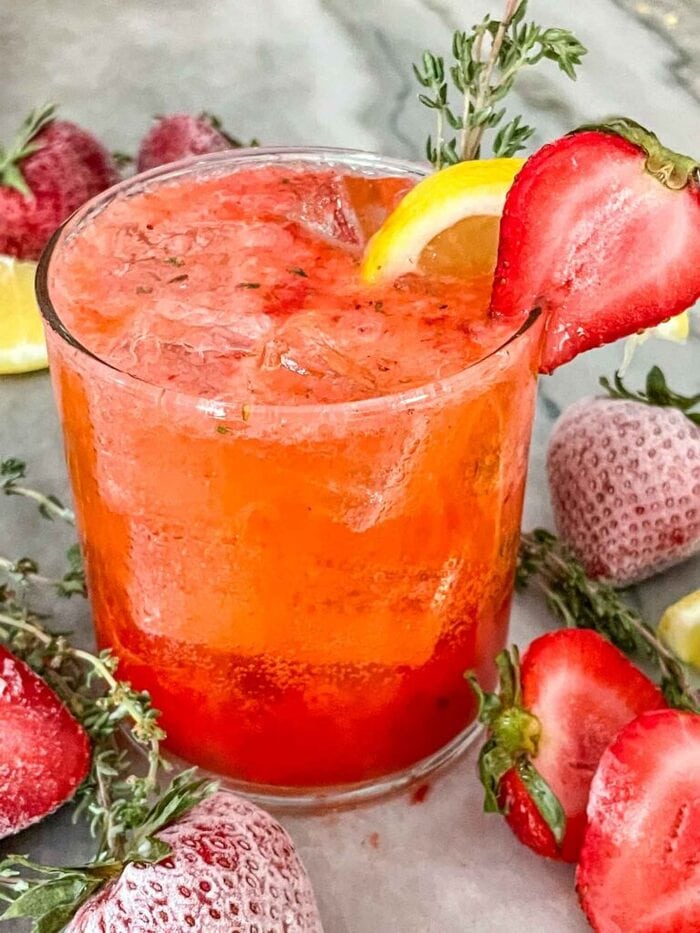 Mocktail Recipes - Strawberry Thyme Cooler