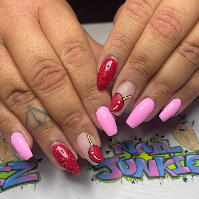 Red Valentine’s Day Nails - Cherry Bomb