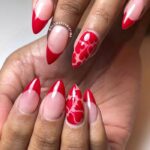 Red Valentine’s Day Nails - Sweet Swirls