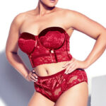 Sexy Valentine’s Day Lingerie - Pomegranate Plus Size Underwire Bustier by City Chic