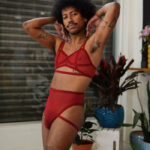 Sexy Valentine’s Day Lingerie - Red Mesh Thong by Cantiq Los Angeles