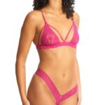 Sexy Valentine’s Day Lingerie - Pink Bralette and Lace Crotchless Set by Hanky Panky