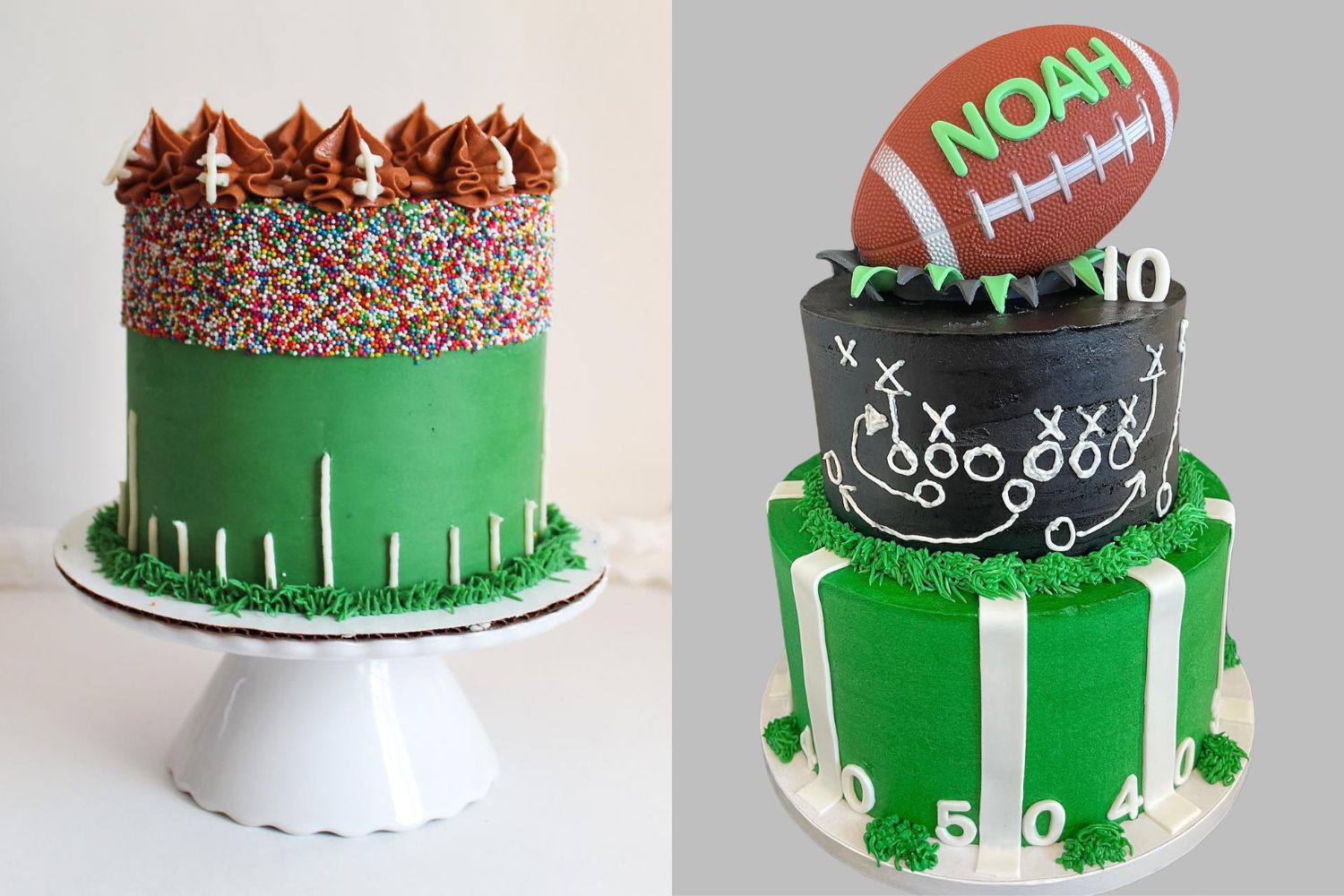 Football Game Birthday Cake | Julie's Family Kitchen