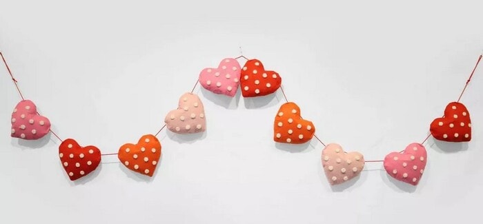 Target Valentine's Day 2023 - 72" Felt Polka-Dotted Heart Garland