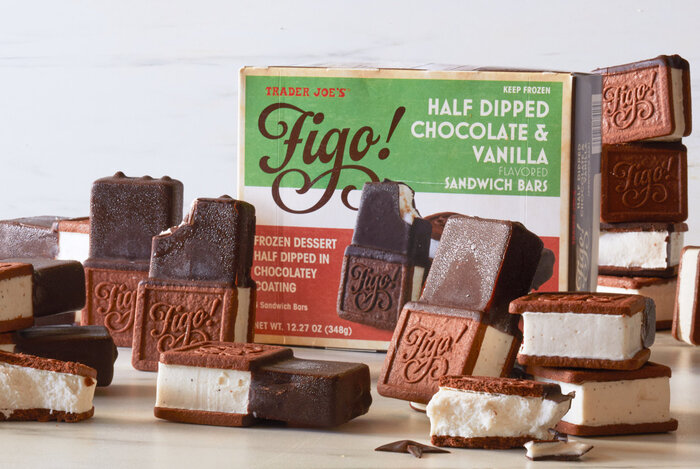 Trader Joe's January - Figo! Half Dipped Chocolate and Vanilla Sandwich Bars