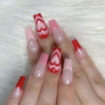 Valentine Nails 2023 - retro heart