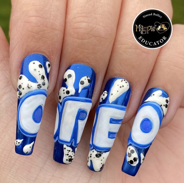March Nail Design Ideas - Oreo Nail Art