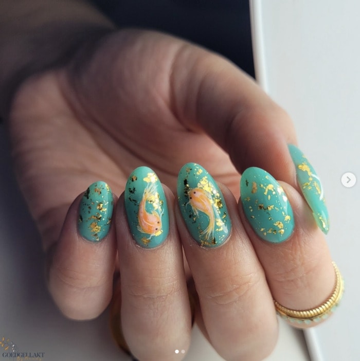 March Nail Design Ideas - Pisces Fish Nails