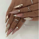 March Nail Design Ideas - Gold Stiletto Nails