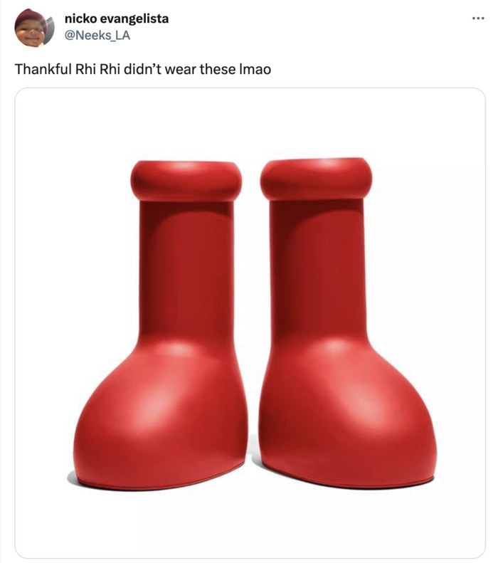 Rihanna Super Bowl Halftime Show Memes Tweets - red clown shoes