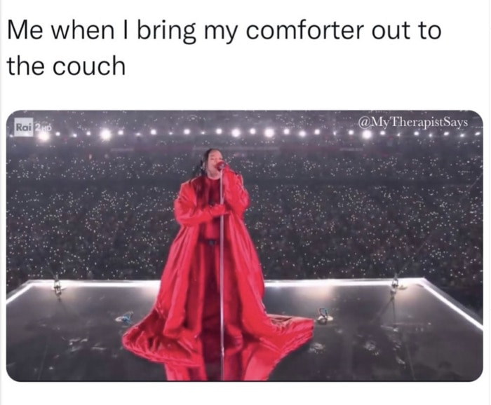 Rihanna Super Bowl Halftime Show Memes Tweets - comforter