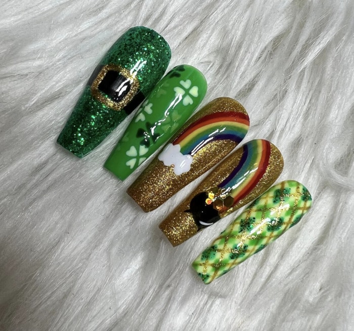 St Patricks Day Nail Designs - press ons