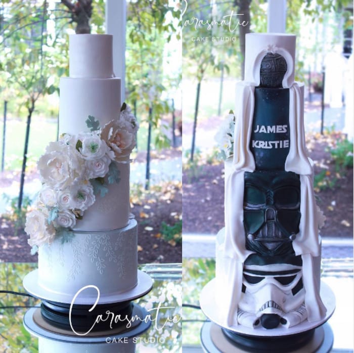 Star Wars Wedding Ideas - light side and dark side cake