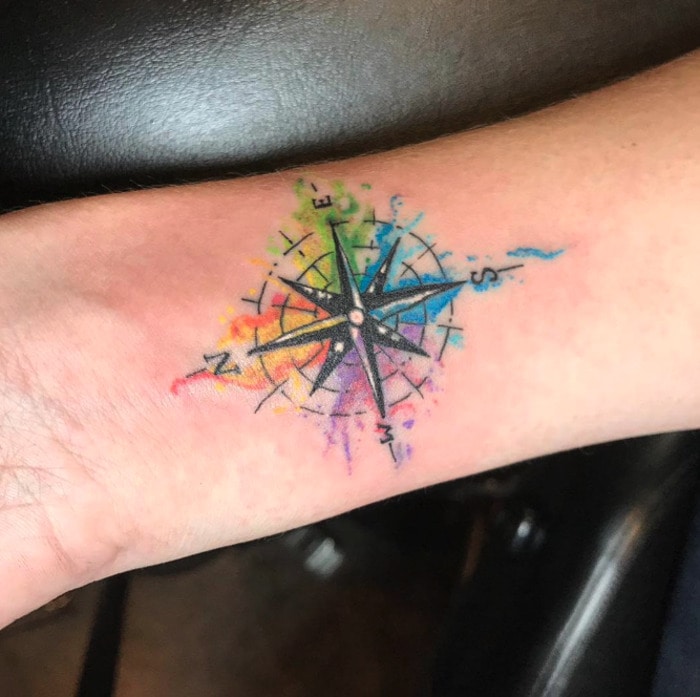 Watercolor Tattoo - compass