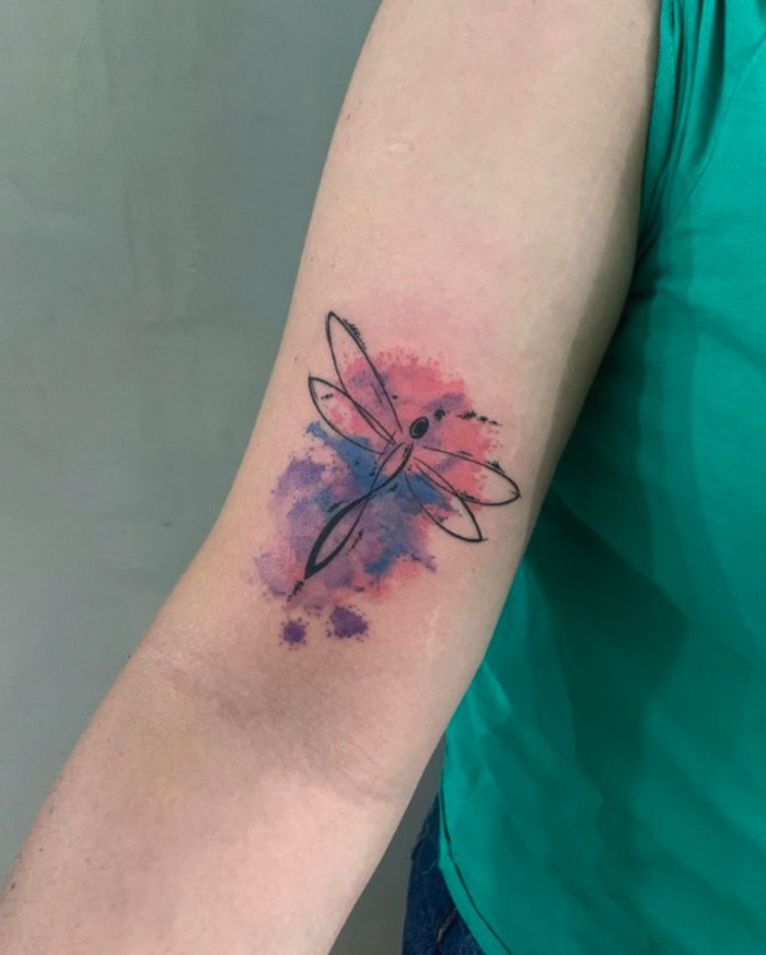 Watercolor Tattoo - dragonfly