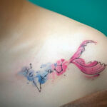 Watercolor Tattoo - constellation mermaid tail