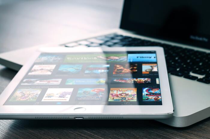Fun winter activities- movies on a tablet