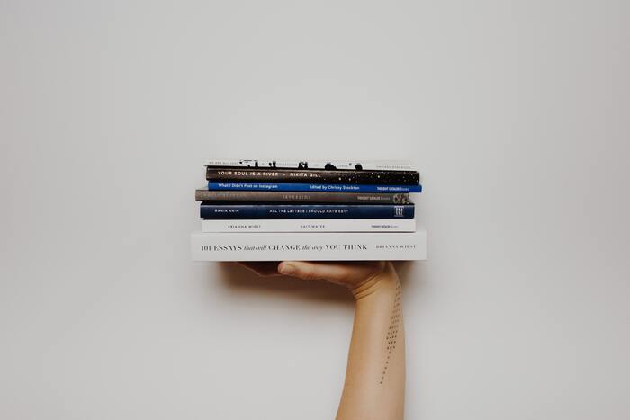 Fun winter activities-stack of books