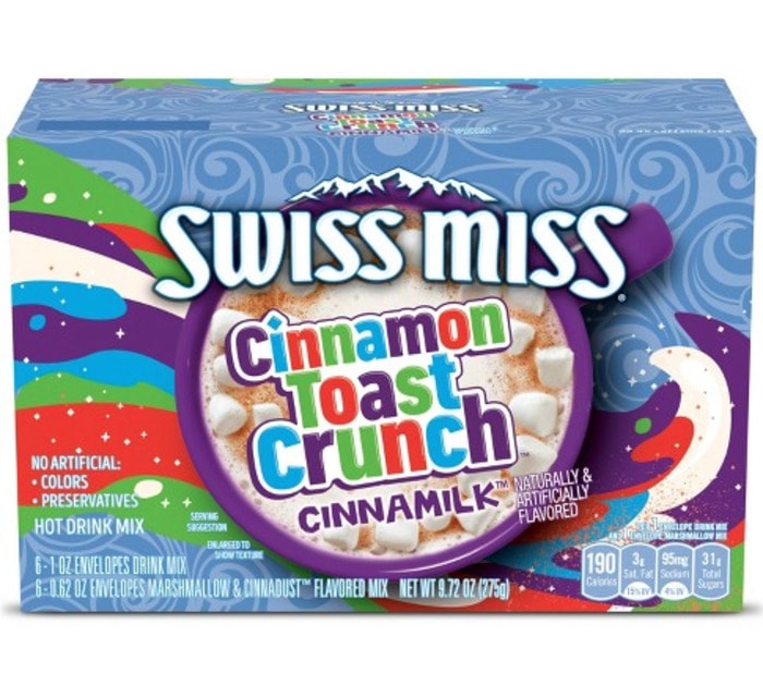 Hot chocolate flavors- Swiss Miss Cinnamon Toast Crunch