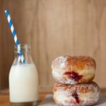 Paczki- two paczkis with milk