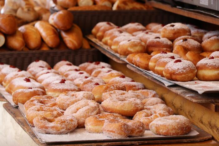 Paczkis- paczkis in a bakery