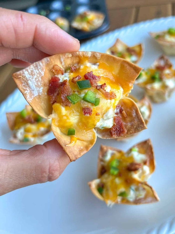 Super Bowl Food Ideas - Jalapeno Popper Wonton Cups