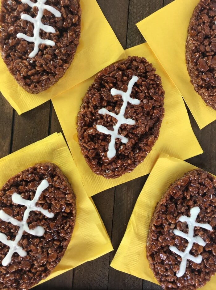 Super Bowl Food Ideas - Football Cocoa Rice Crispy Treats