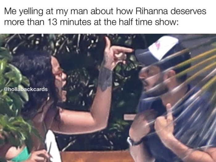Super Bowl Rhianna Memes Tweets - Arguing