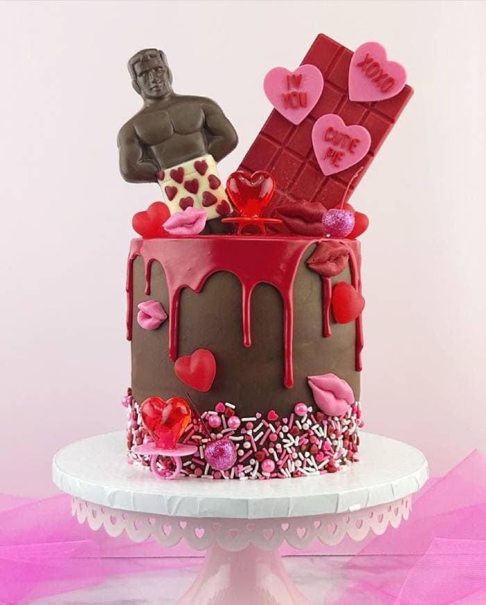 Valentine's Day Cake Ideas - chocolate hunk cake