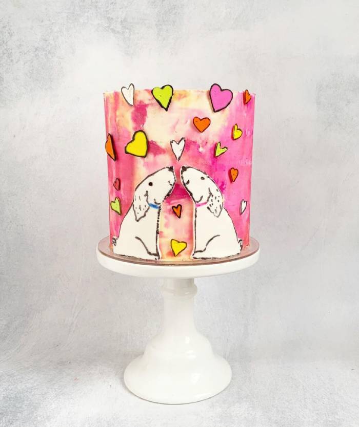 Valentine's Day Cake Ideas - dogs in love