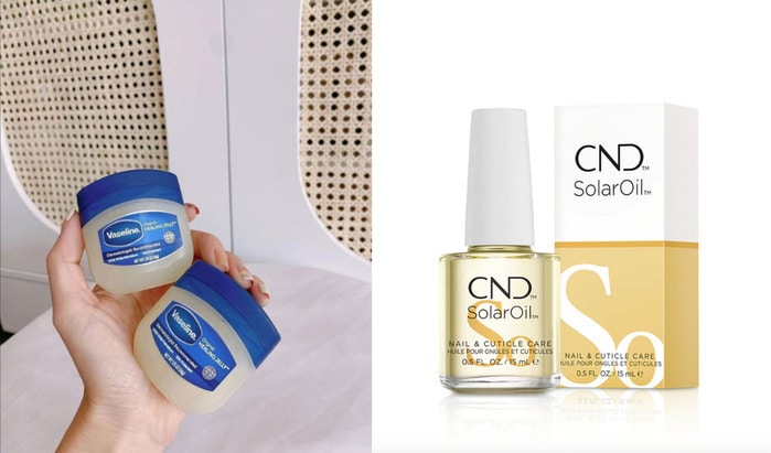 Vaseline and CND cuticle oil