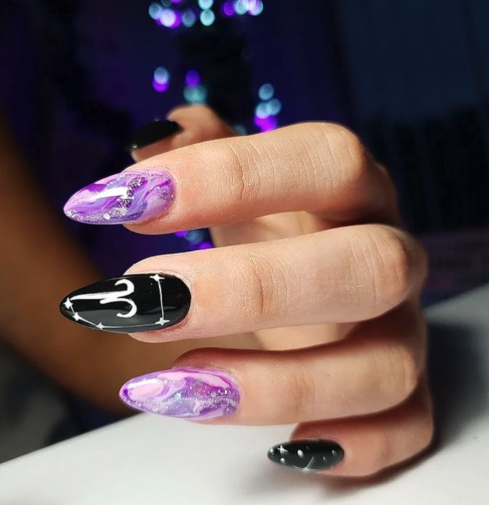 Aries Nails - astrological glyth