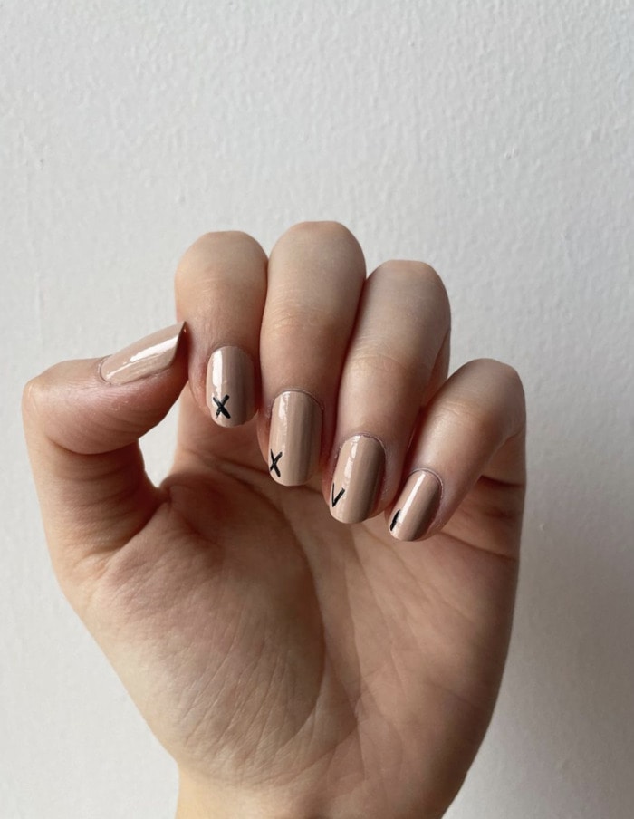 Birthday nails - subtle Roman numerals