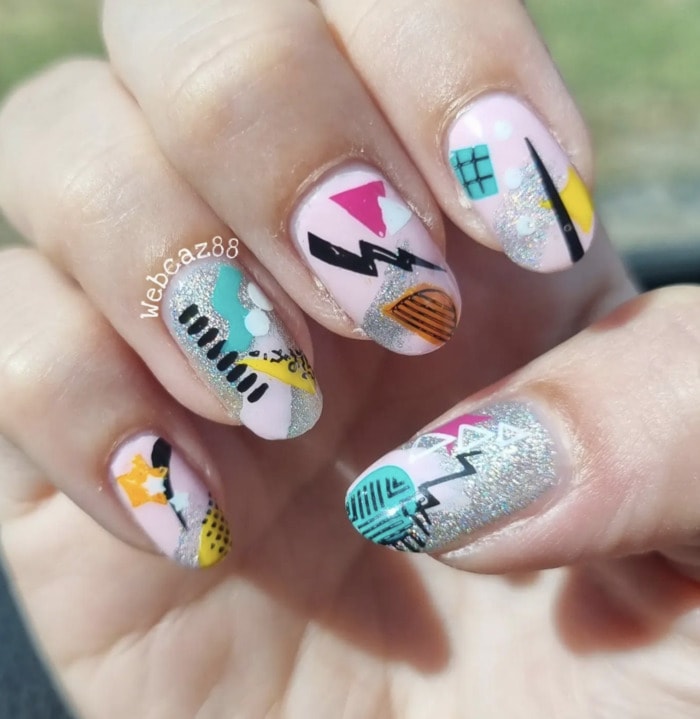 Birthday nails - 80s manicure