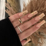 Birthday nails - gold shimmer