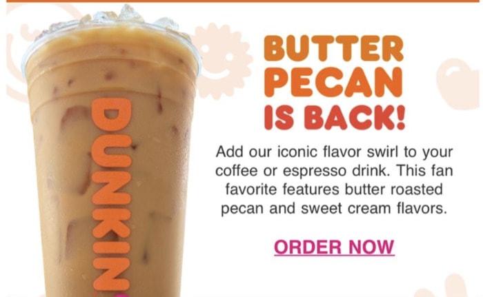 Dunkin Summer Menu 2023 - Butter Pecan Swirl