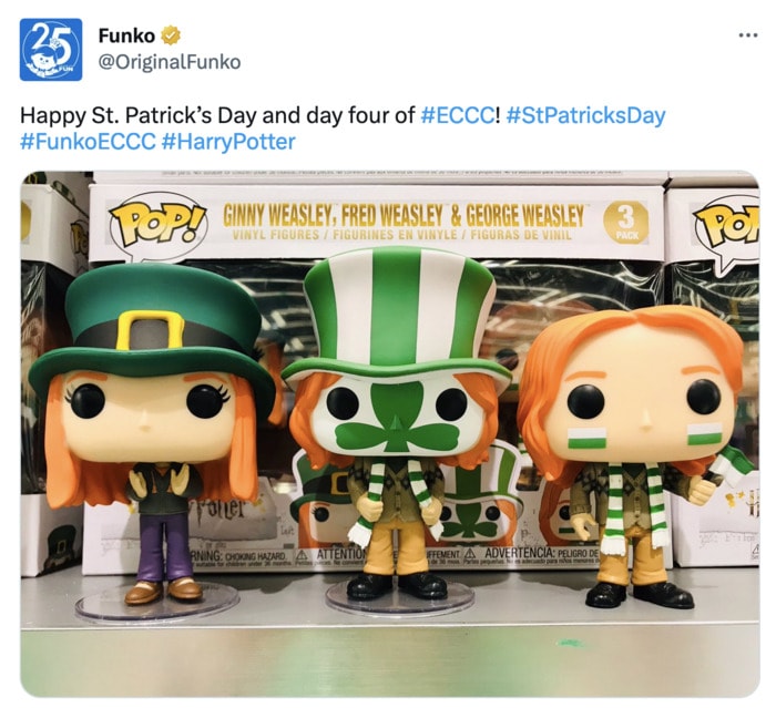St Patrick's Day Memes - harry potter st patricks day funko pops weasleys