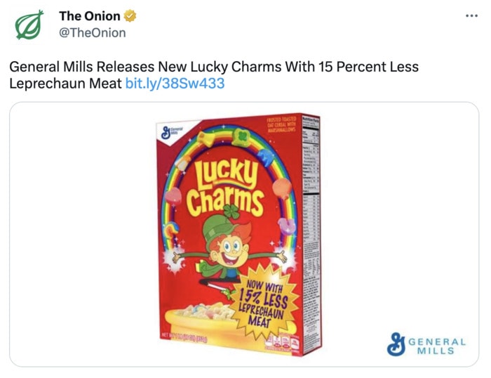 St Patrick's Day Memes - the onion lucky charms less leprechaun