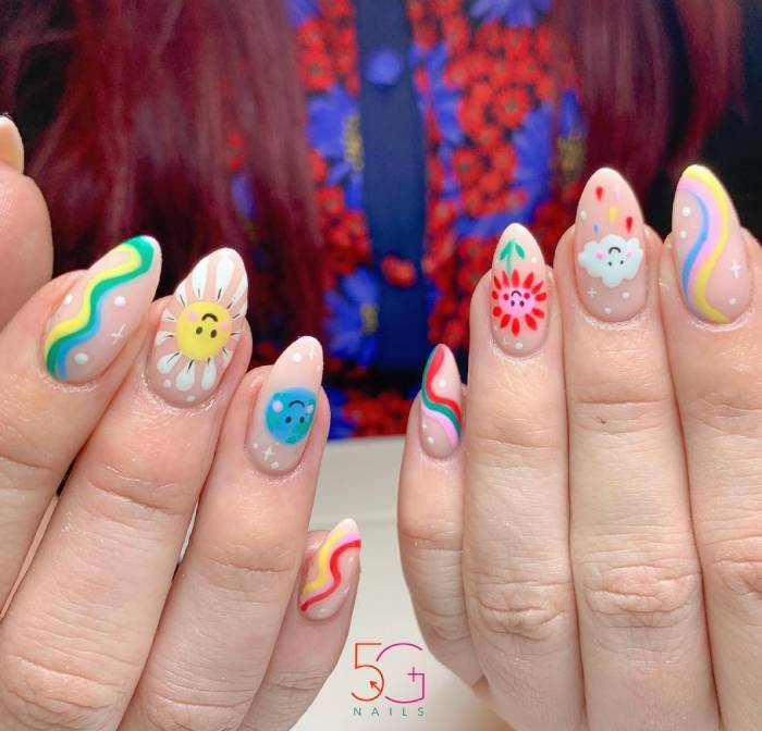 April Nails - fun doodles